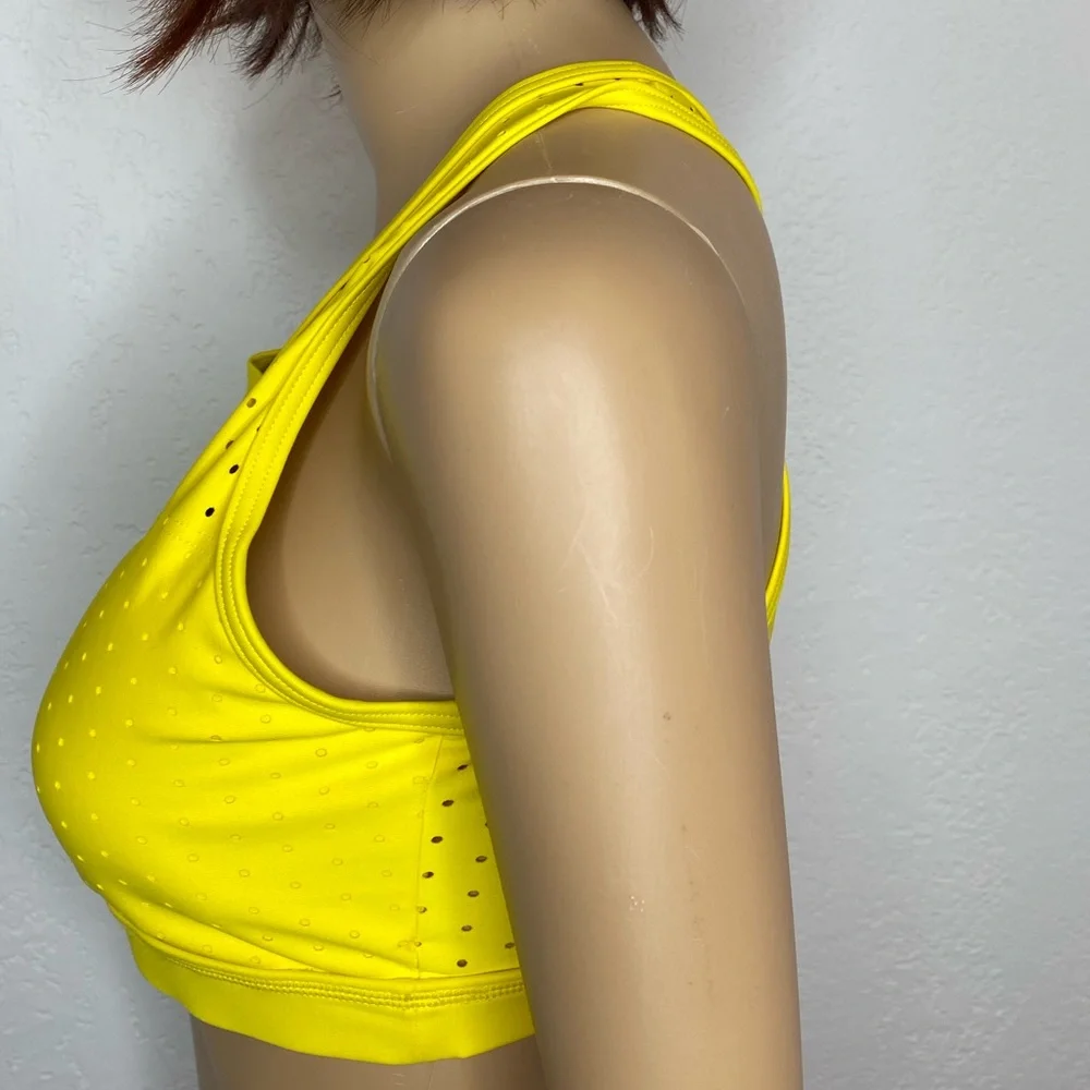 BuffBunny Allure Laser Cut Sports Bra High Impact Size M Removible Padded Yellow - Picture 5 of 9